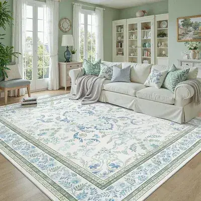 Keydol Vintage Flower Green Rug — view 3