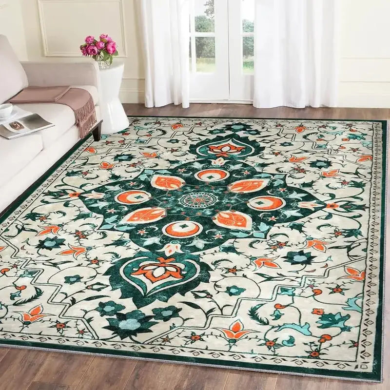 Keydol Vintage Flower Green Rug — view 4