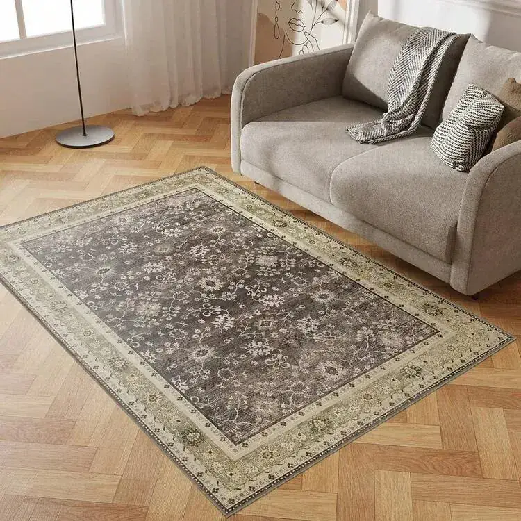 Keydol Faux Wool Vintage Flower 6×9 Yellow Rug — view 3