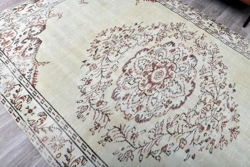 Keydol Faux Wool Vintage Flower 6×9 Yellow Rug — view 4
