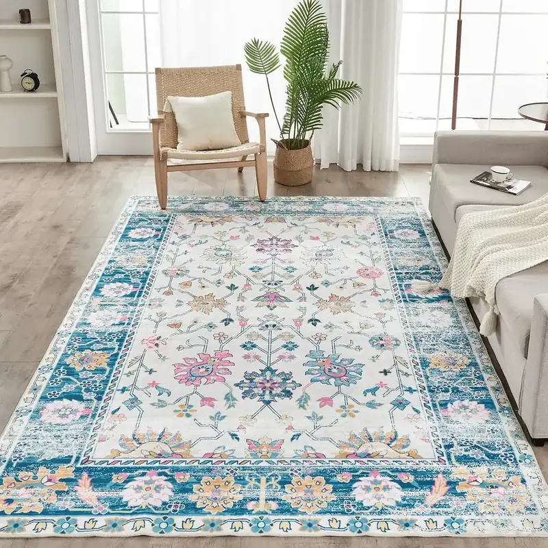 Keydol Faux Wool Vintage Flower 8×10 Rug — view 3