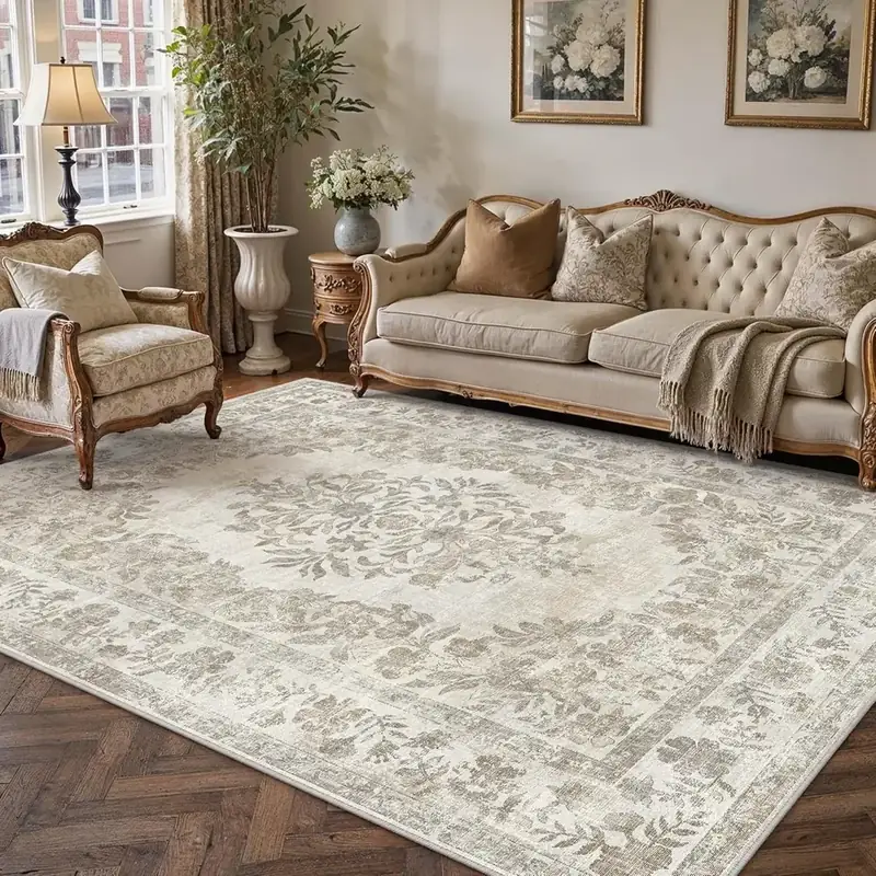 Pmtsns Retro Medallion Beige Rug