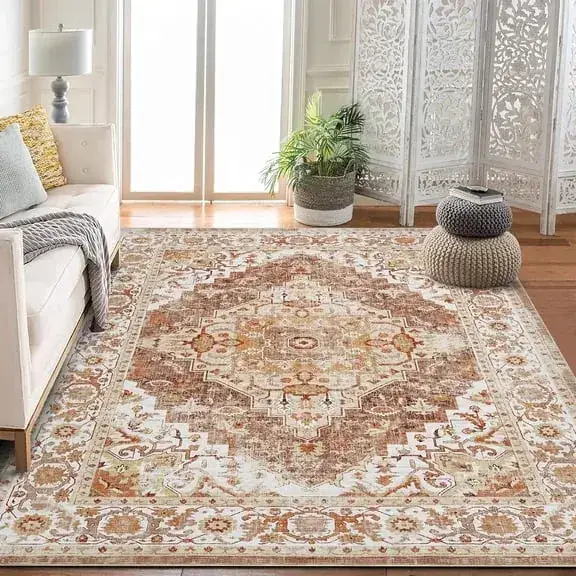 Pmtsns Vintage Retro Medallion Dorm Rug — view 3