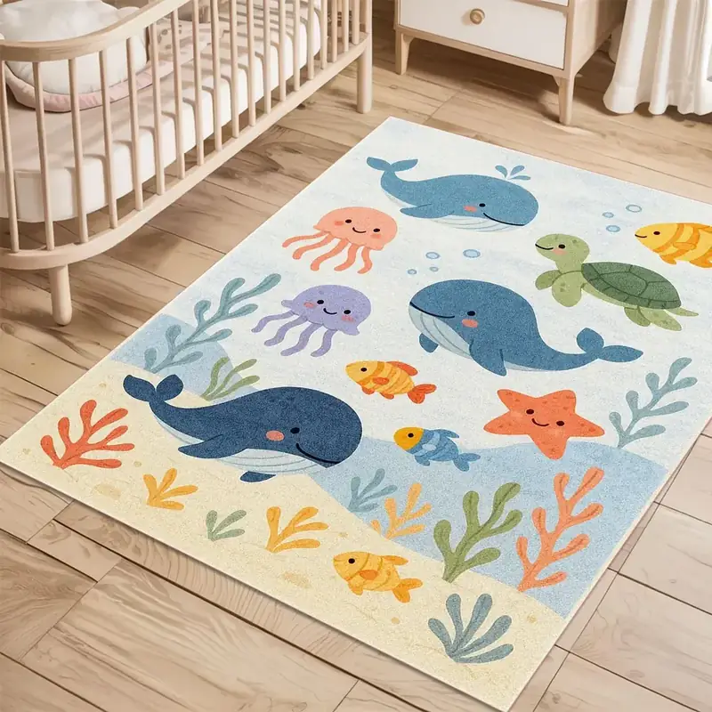 Hazo Haus Ocean Whale Mermaid Rug