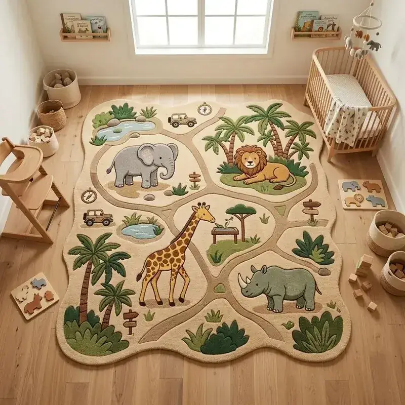 Garveehome Jungle Animal Rug