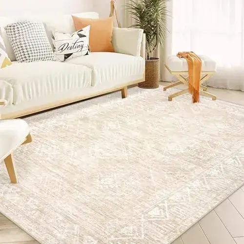 Vecarf Geometric Brown Rug