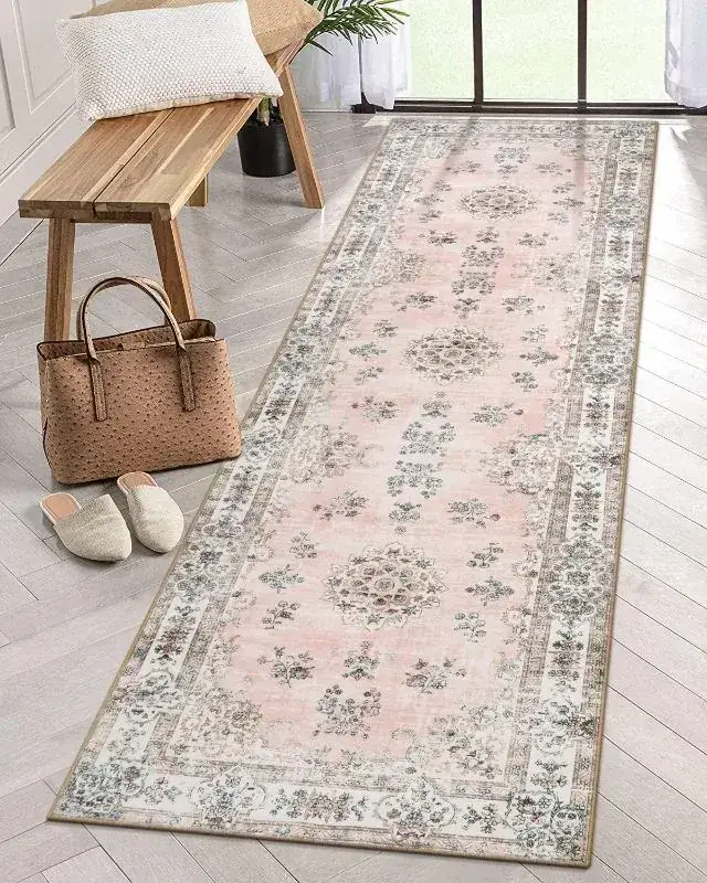 Babovid Pink Garden Floral Rug — view 2
