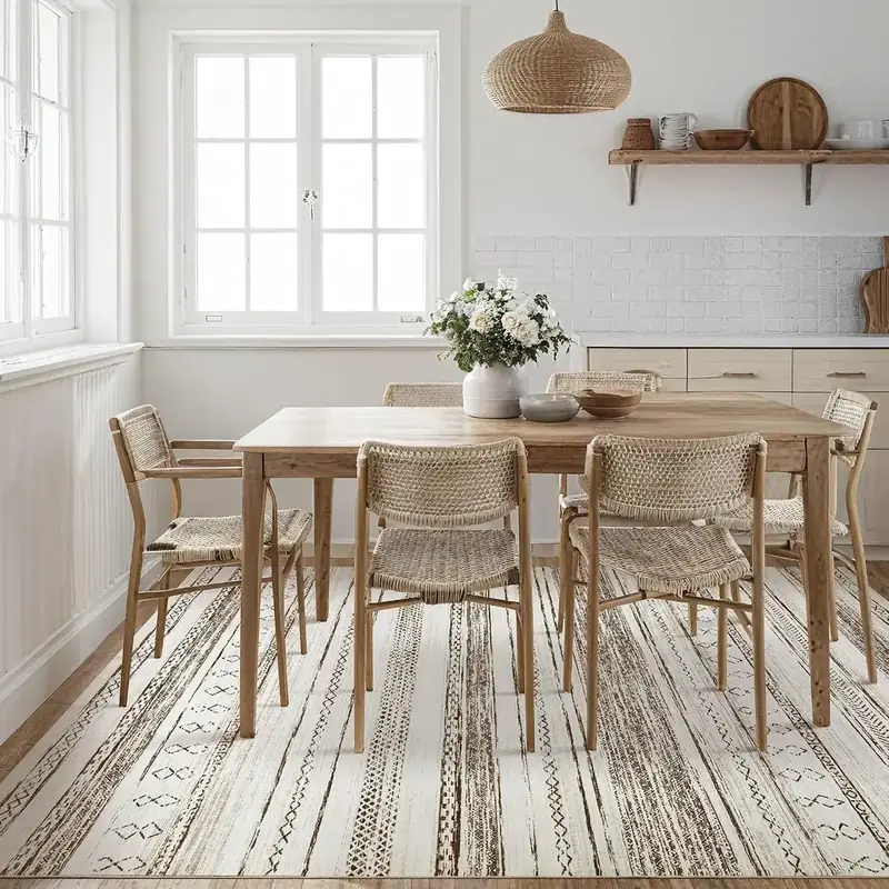 Lunasun Neutral Farmhouse Traditional Rug — view 4