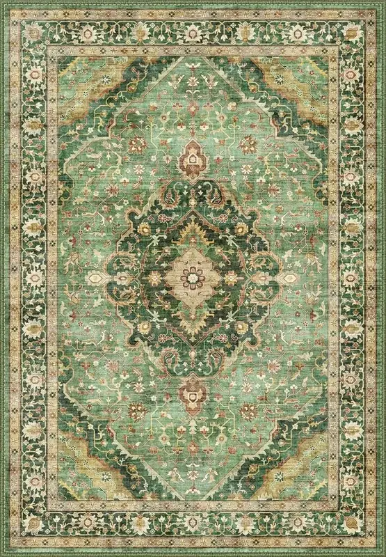 Lunasun Light Green Vintage Oriental Rug — view 2