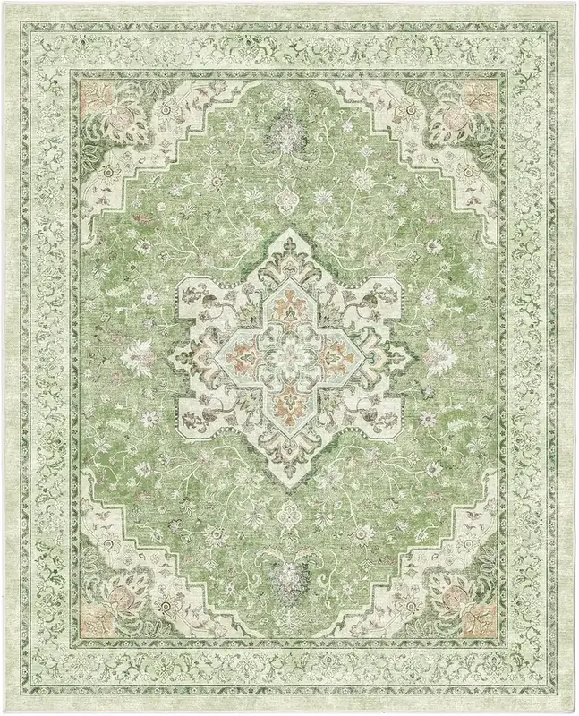 Lunasun Light Green Vintage Oriental Rug — view 3