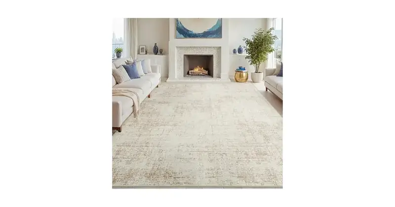 Crority Abstract Beige Rug