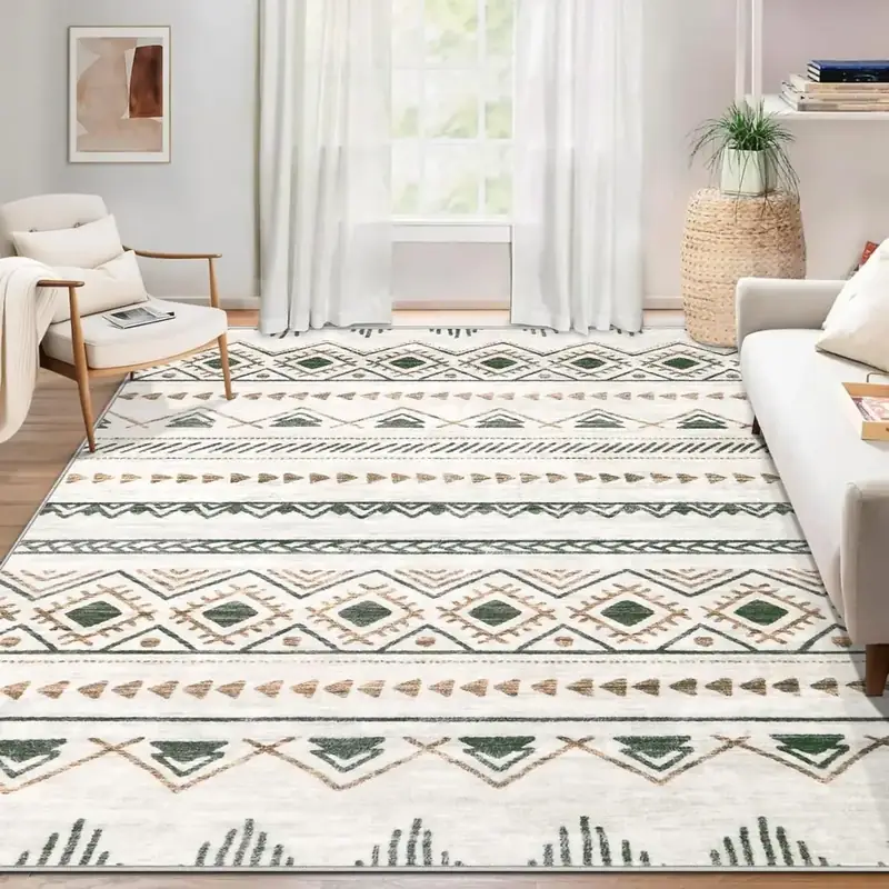 Xluez Geometric Gray Rug