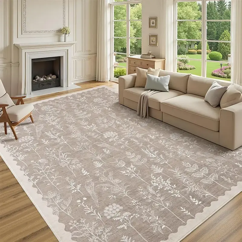 Garveehome Scalloped Floral Rug