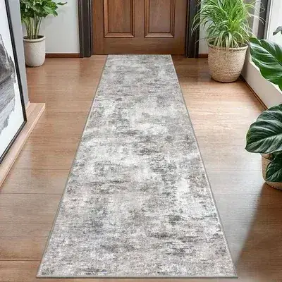 Lansny Abstract Grey Navy Blue Rug — view 3