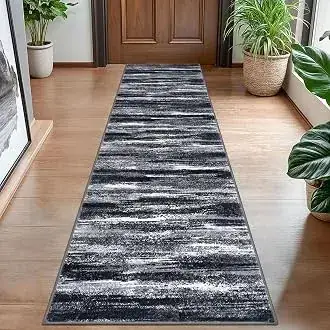 Lansny Abstract Grey Navy Blue Rug — view 4