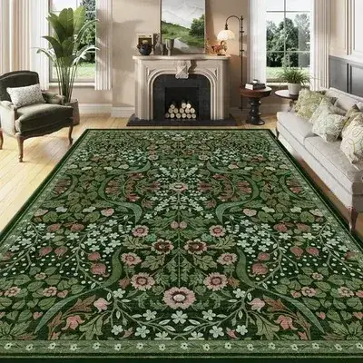 Amtovo Boho Floral Vintage Accent 8×10 Beige Rug
