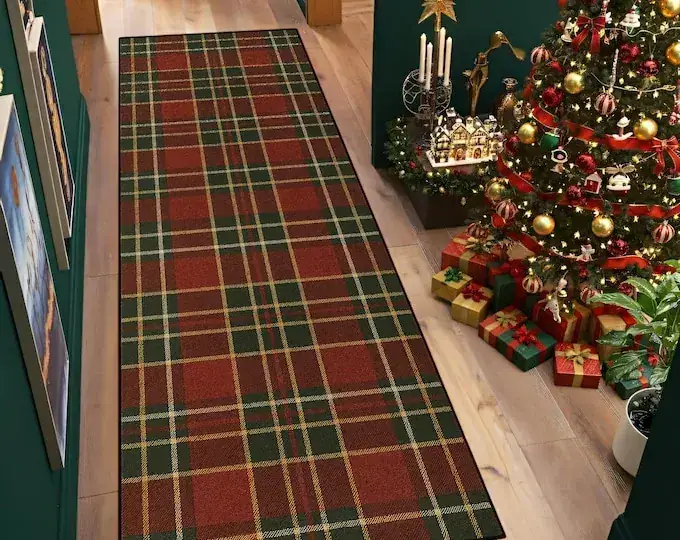 Lahome Christmas Checkered Red Green Rug — view 4