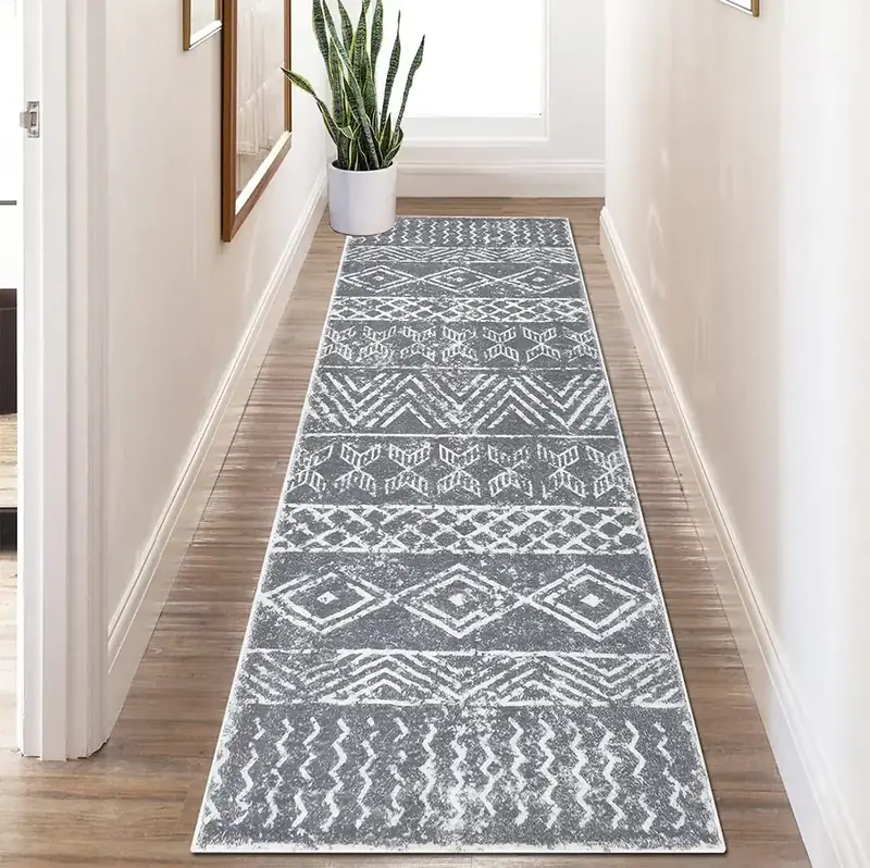 Vecarf Moroccan Grey Boho Rug