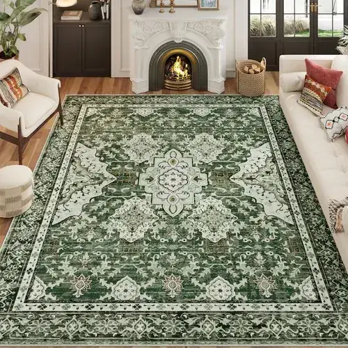 Vecarf Vintage Boho Medallion Retro Rug — view 2