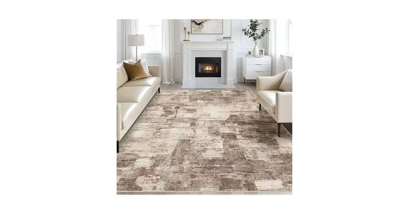 Xluez Abstract Beigegrey Rug — view 2