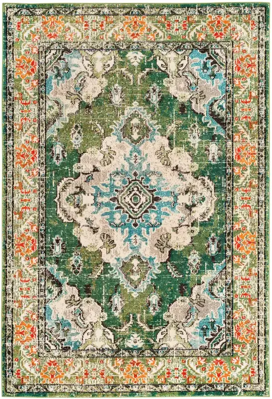 Hazo Haus Vintage Distressed Medallion Green Rug — view 2
