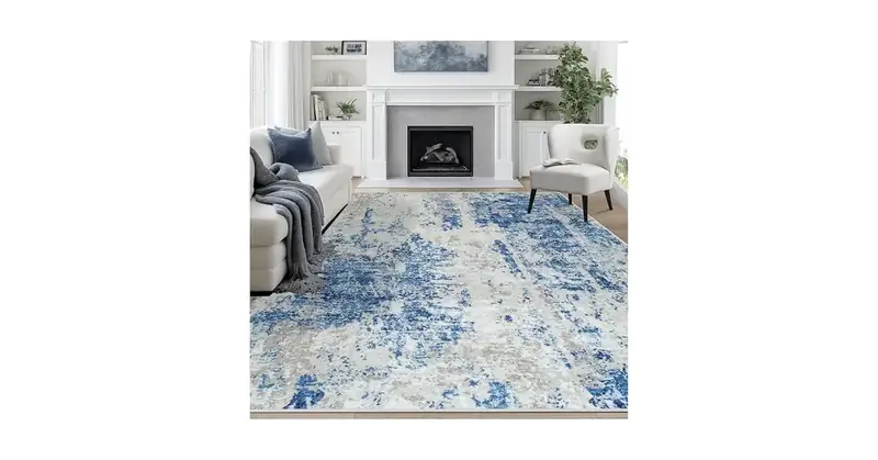 Tengtenglink Abstract Blue Rug
