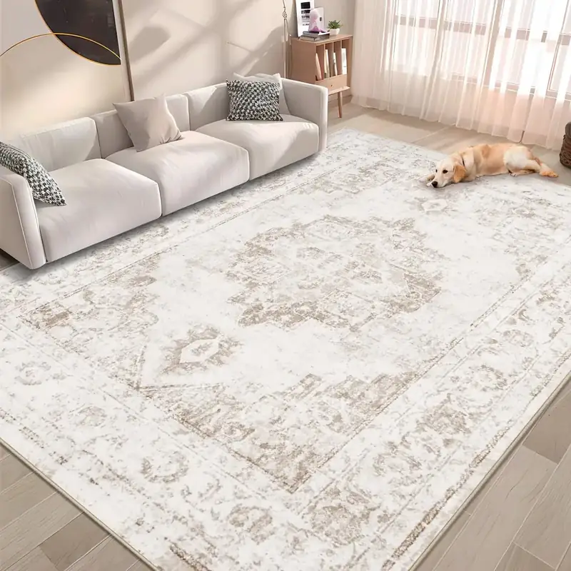 Clemile Vintage Distressed Medallion Carpets Rug