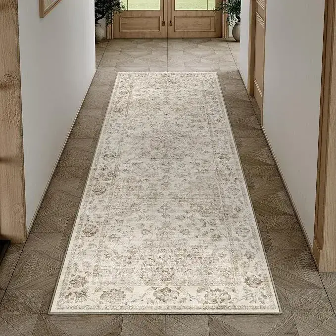 Fmfunctex Beige Vintage Neutral Distressed Rug