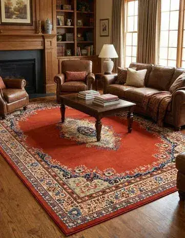 Rimaya Yellow Orange Floral Rug — view 2