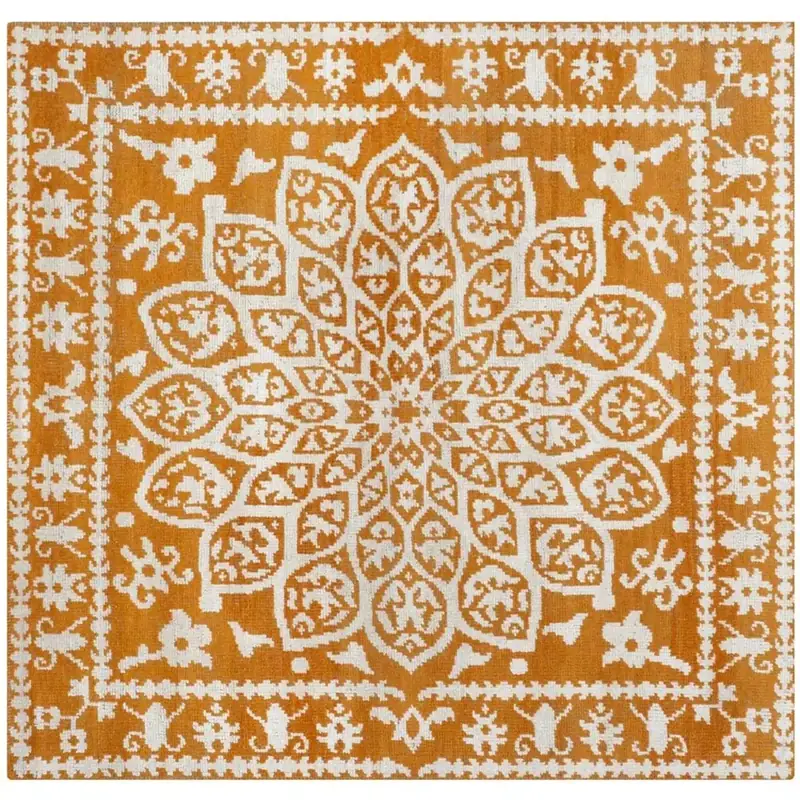Rimaya Yellow Orange Floral Rug — view 3