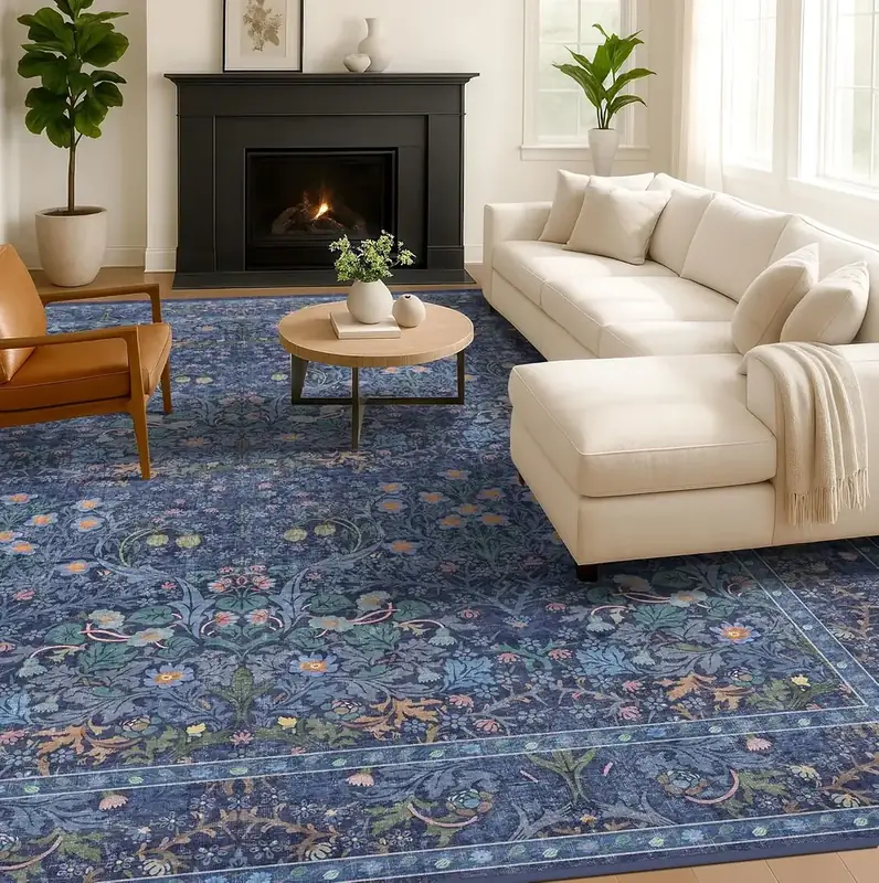 Hazo Haus Floral Big Foldable Farmhouse Rug
