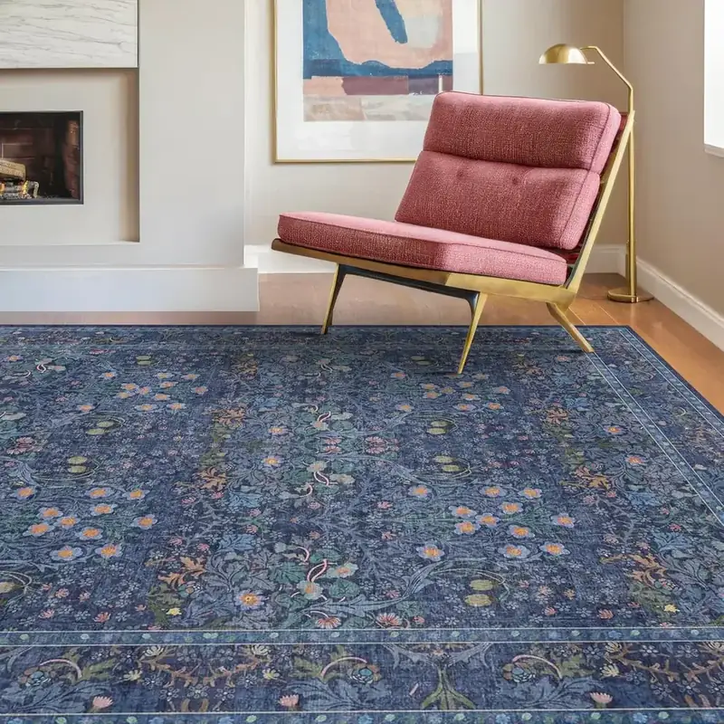 Hazo Haus Floral Big Foldable Farmhouse Rug — view 2