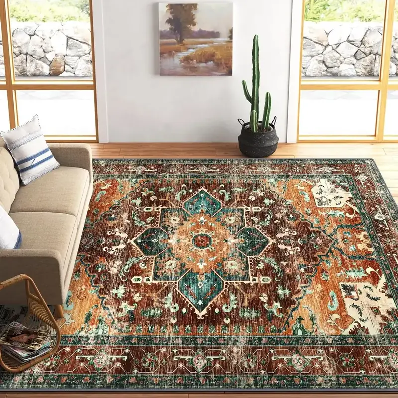 Yamaziot High-low Grid Textured Fluffy Rug