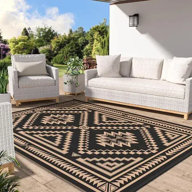 Othilic Black Tan Geometric Rug — view 3
