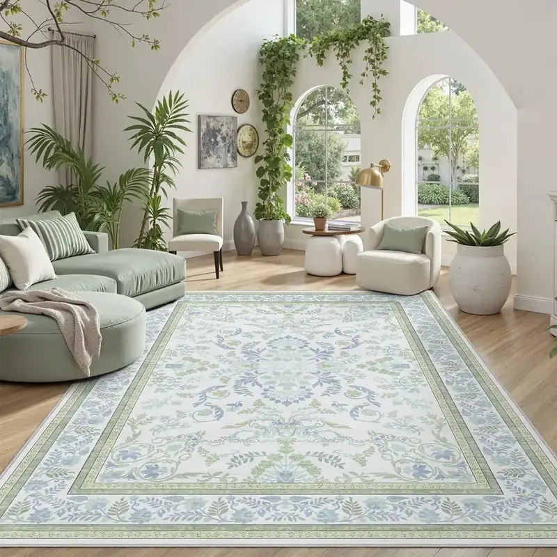 DCX Green Vintage Floral Rug
