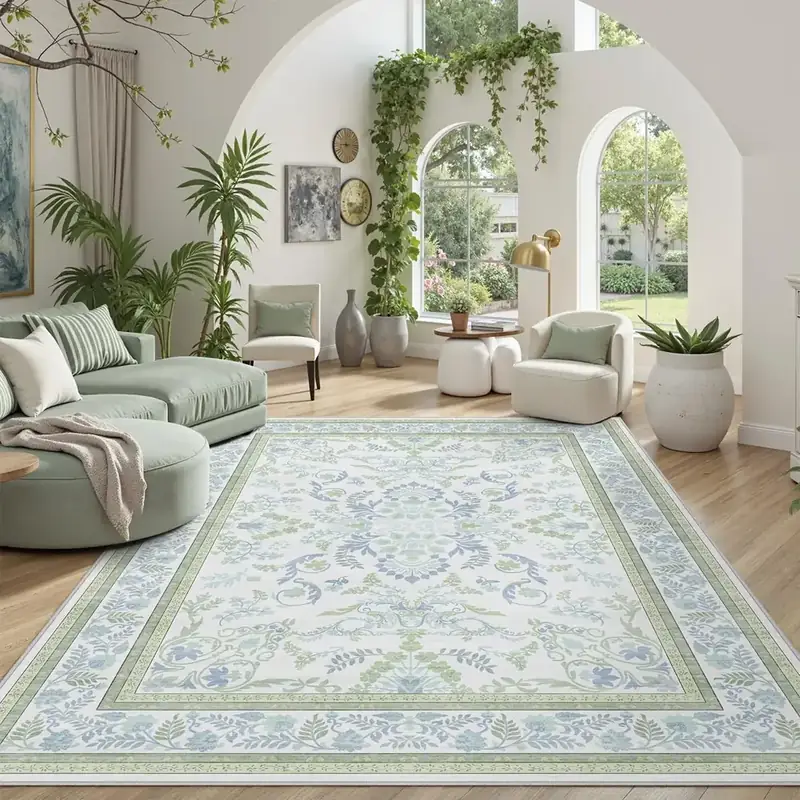 DCX Green Vintage Floral Rug — view 2