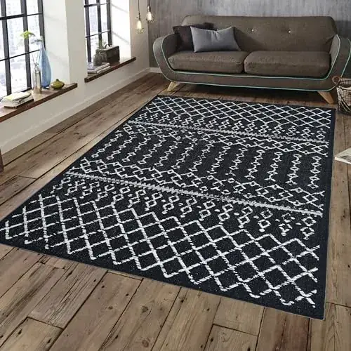 Oriannal Black Abstract Rug