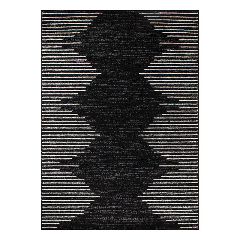 Oriannal Black Abstract Rug — view 2