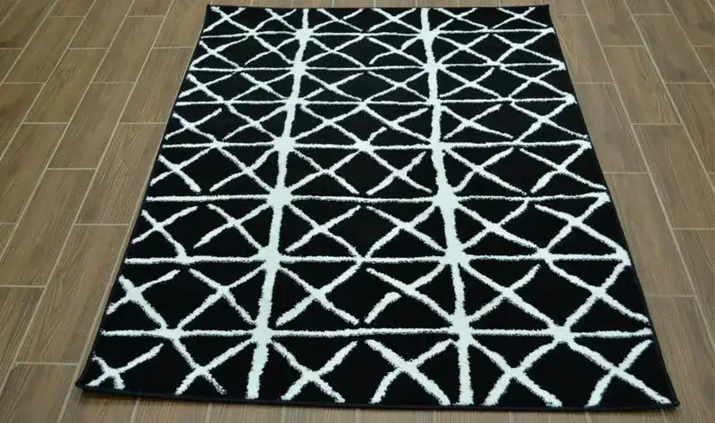 Oriannal Black Abstract Rug — view 3