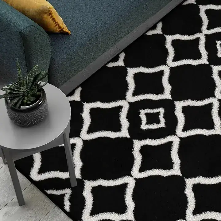 Oriannal Black Abstract Rug — view 4