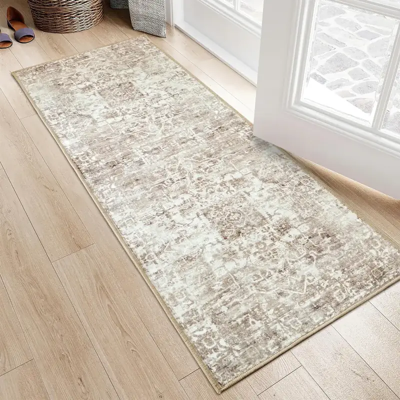 Homemate Vintage Beige Faux Wool Rug — view 2