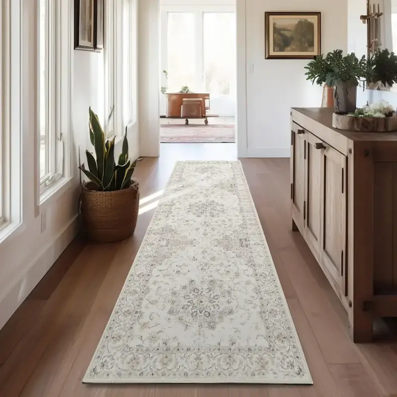 Byyvoo Low-pile Abstract Neutral Rug — view 3