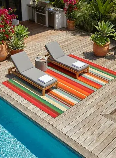 Outdoor Living Carpets Striped Pattern Easy Rug — view 2