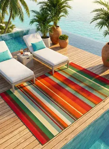 Outdoor Living Carpets Striped Pattern Easy Rug — view 3