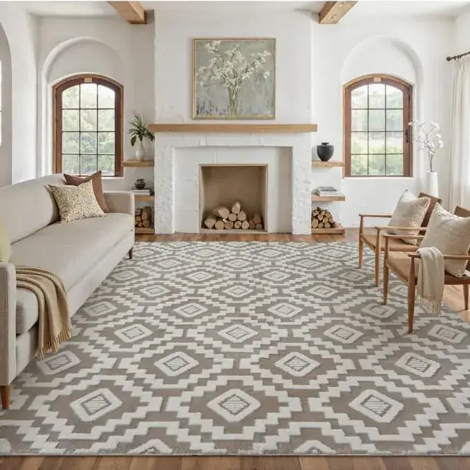 Purecozy Shag Brown High Playroom Rug