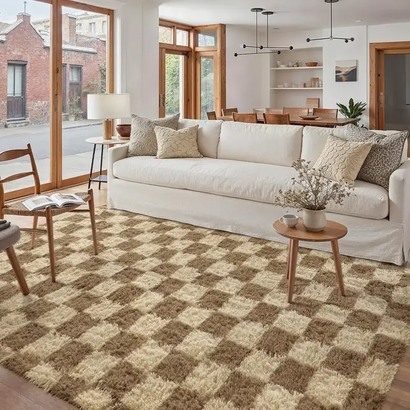 Purecozy Shag Brown High Playroom Rug — view 4