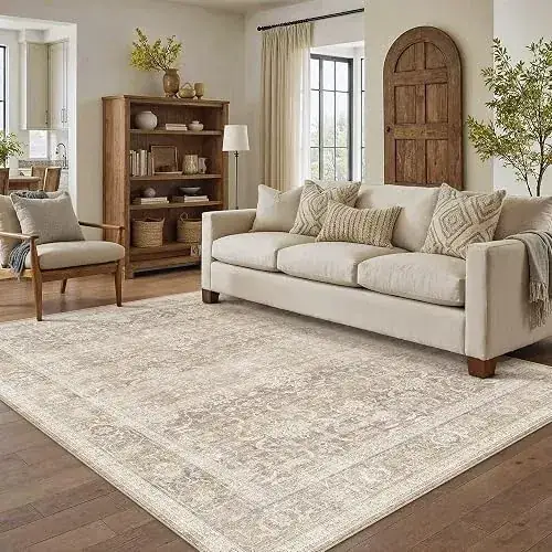 Hugear Vintage Beige Rug